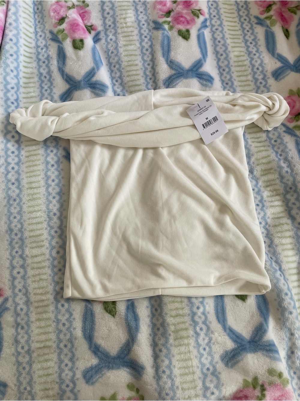 Cotton On Cream Off-Shoulder Twist Detail Top